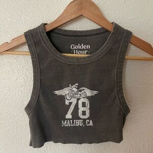 Golden Hour Malibu 78 Skeleton Tank Top Size Small - self cut cropped